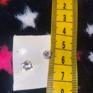 Lab simulated diamond earring